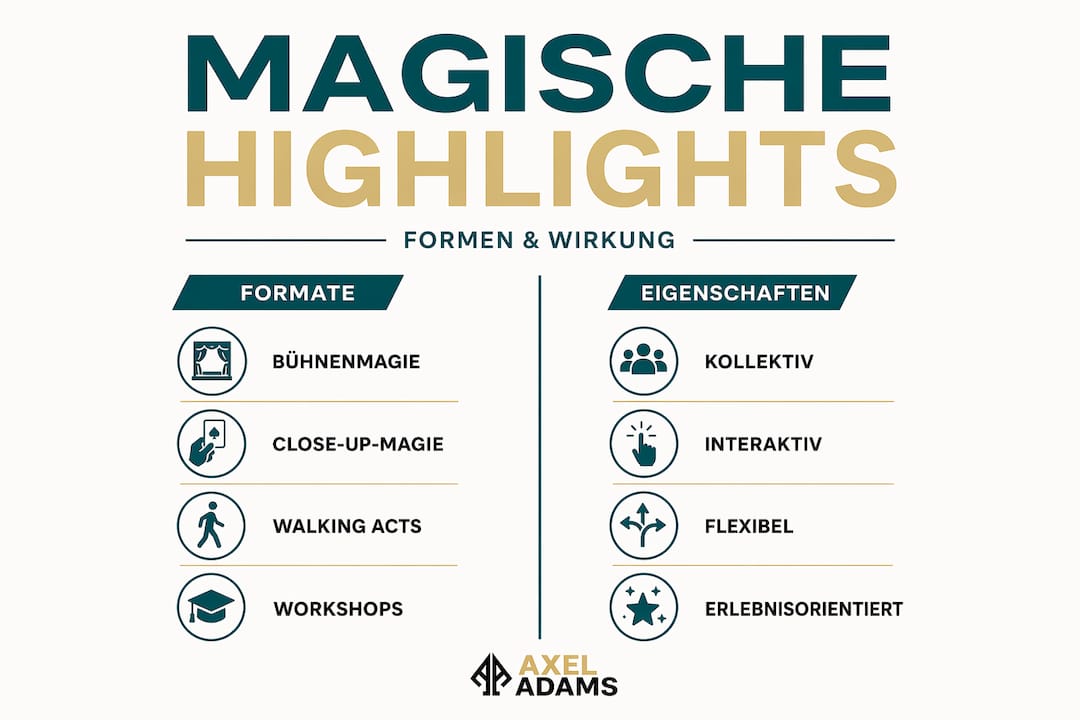 Übersichtsgrafik mit den wichtigsten Formen und Eigenschaften magischer Elemente