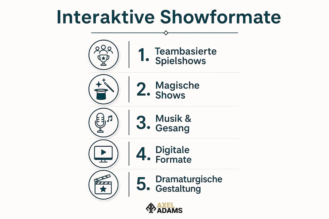 Interaktive Showformate auf einen Blick – anschaulich dargestellt in einer Infografik