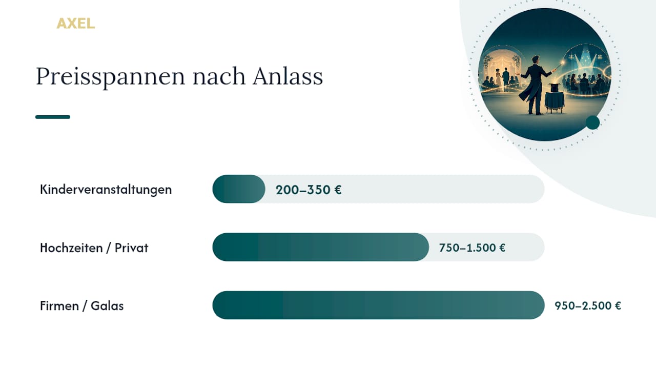 Preisübersicht: Gagen für Bühnenzauberer je nach Veranstaltungsart im Vergleich