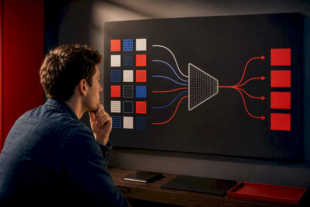 Illustration of AI bias amplifying source patterns