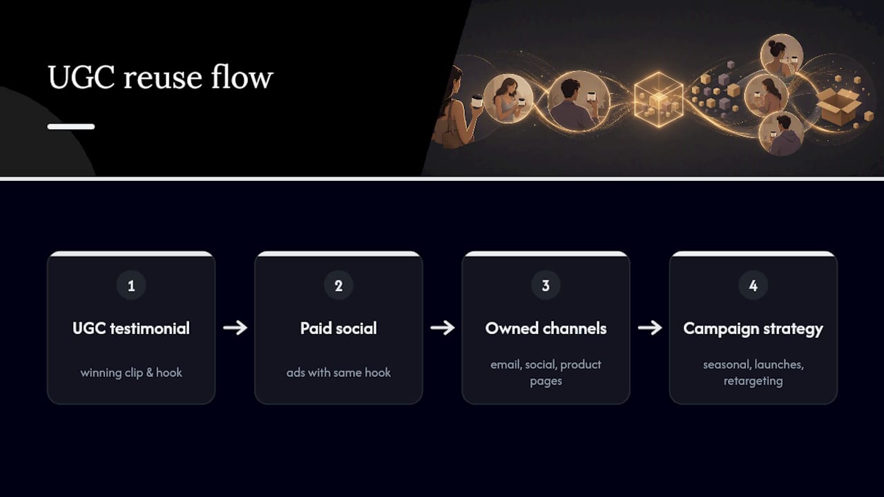 UGC asset branching across marketing channels