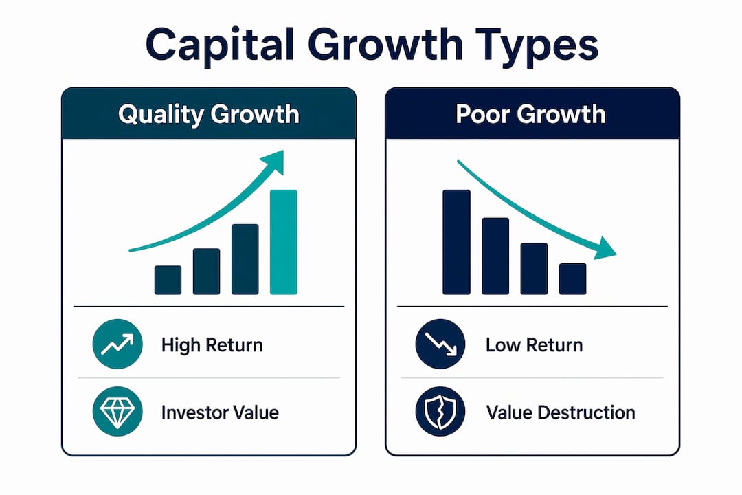 Infographic comparing types of capital growth