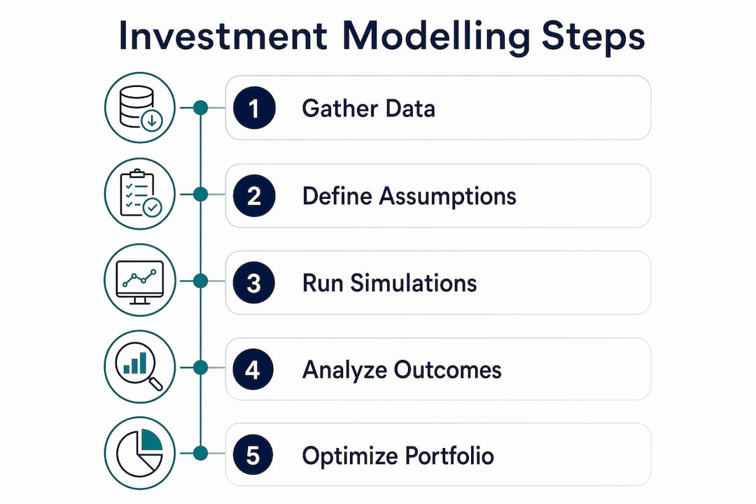 Infographic depicting steps for modelling investment returns