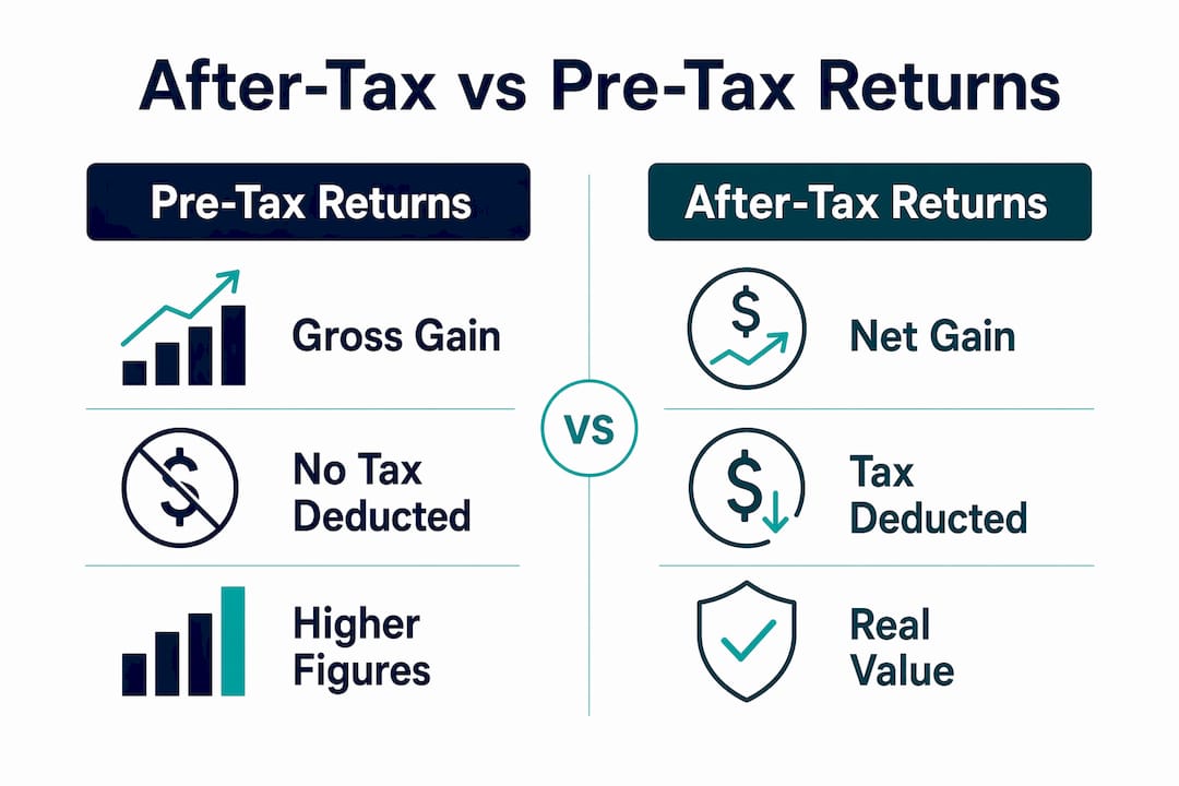 Infographic comparing after-tax and pre-tax returns