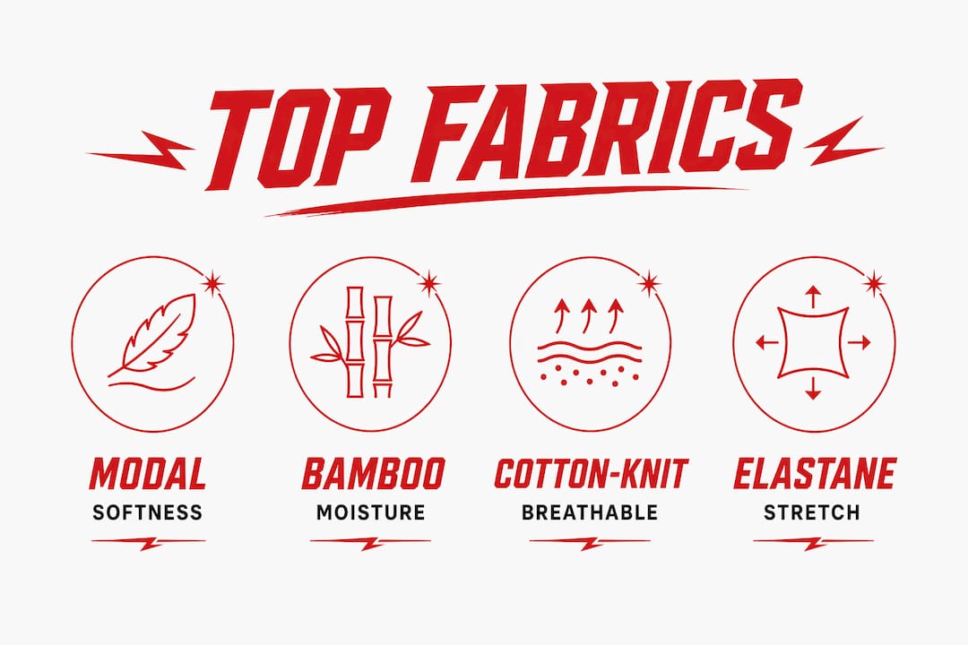 Infographic showing top fabric benefits for comfort