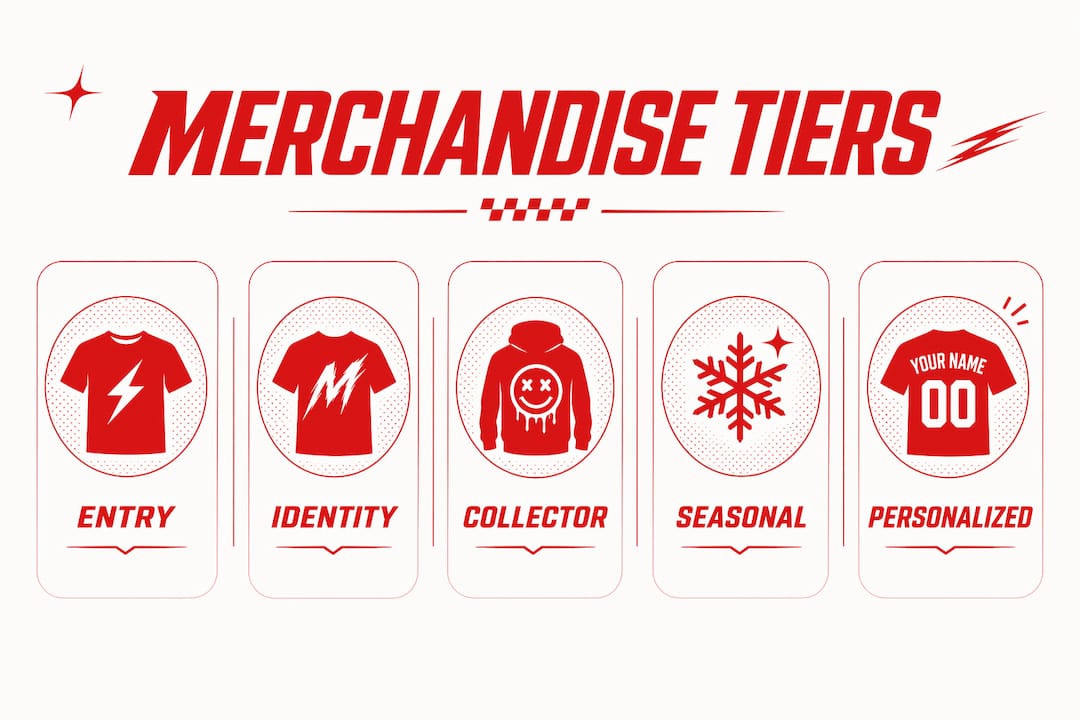 Infographic showing fandom merchandise product tiers