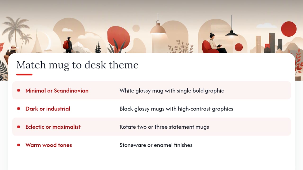 How to match your mug to your home office theme — overview diagram