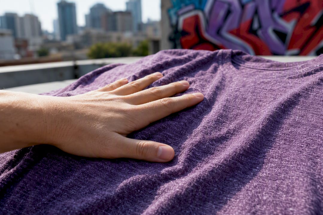 Hand feeling soft tri-blend fabric texture