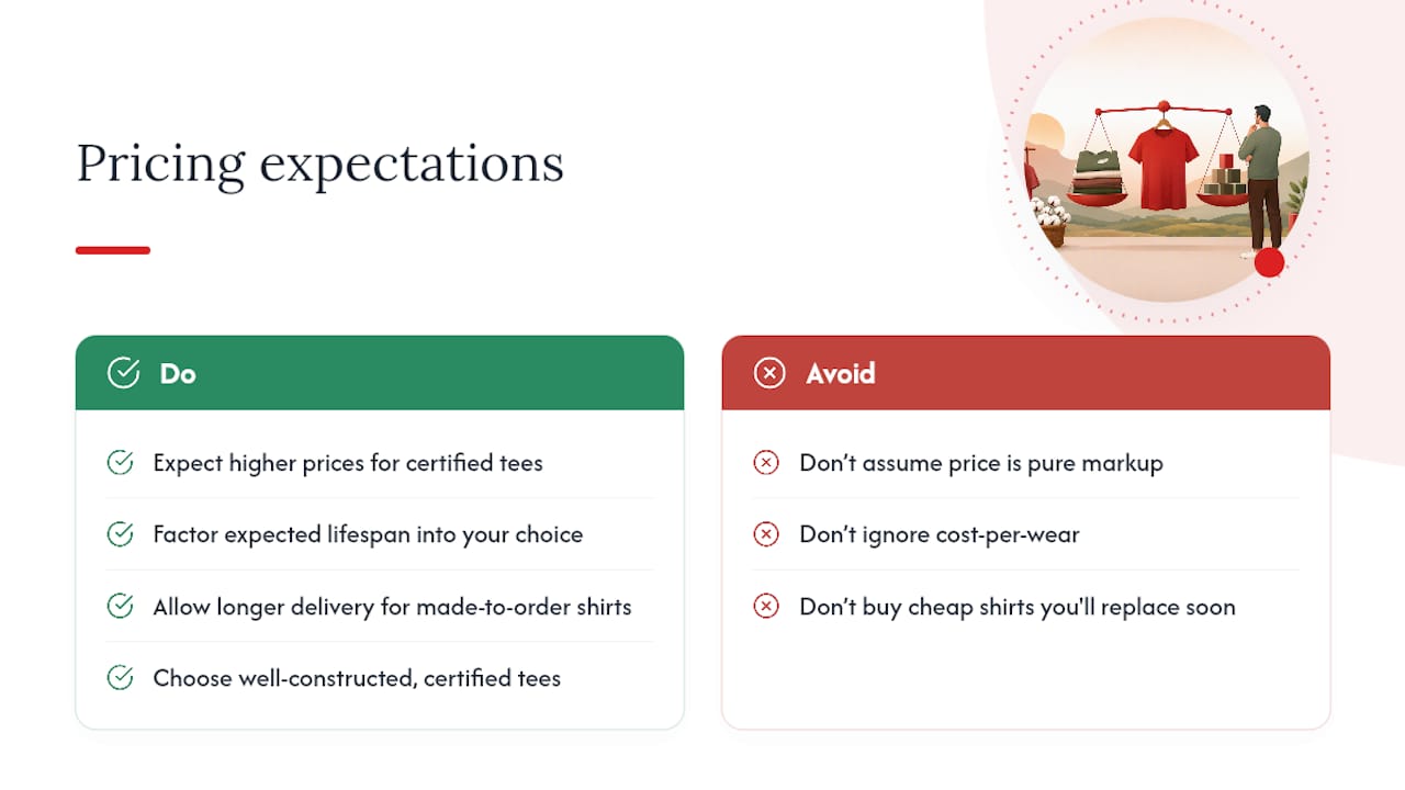 What Should You Expect to Pay for a Sustainable Tee? — overview diagram
