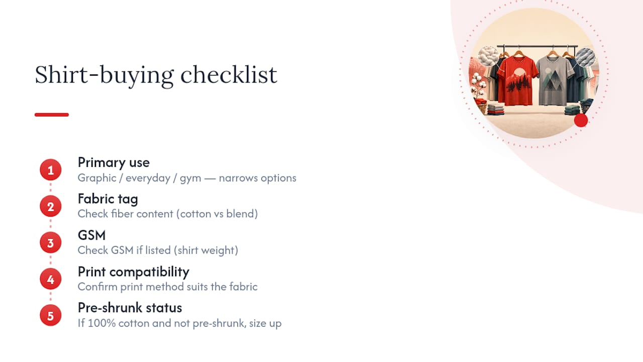 Graphic tee fabric buying checklist