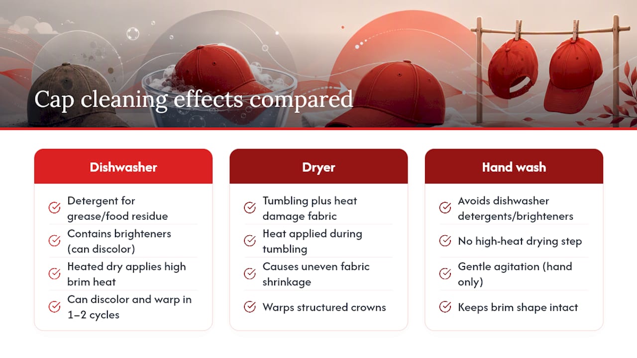 Comparison of baseball cap cleaning methods