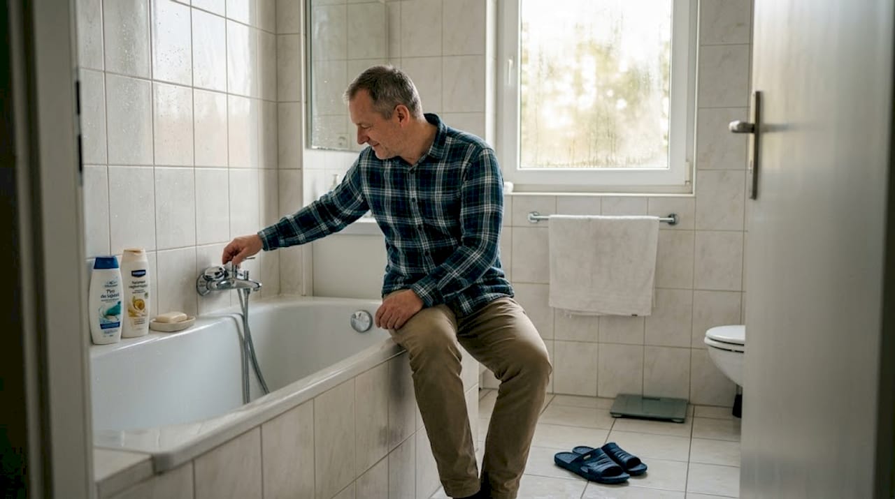 Sprawdzanie prostokątnej wanny w łazience