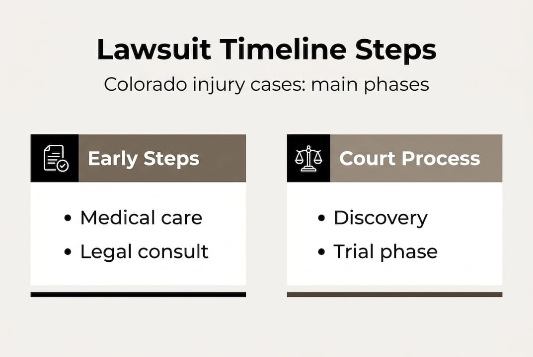 Infographic outlining Colorado injury lawsuit timeline
