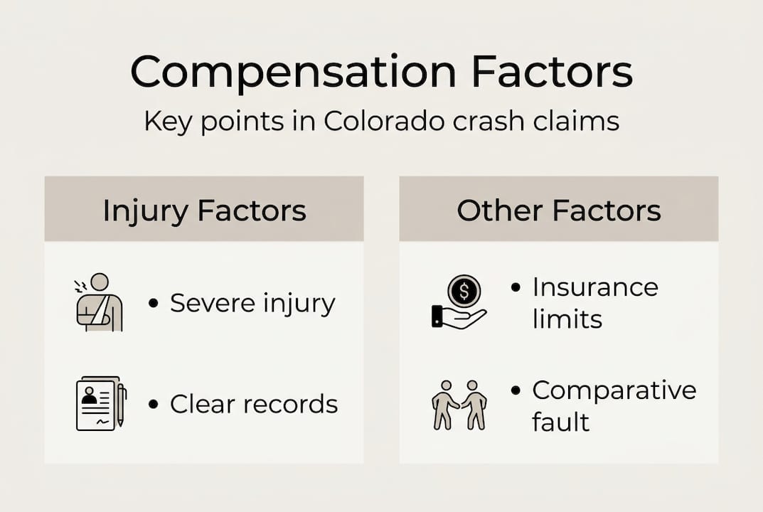 Infographic showing compensation calculation factors