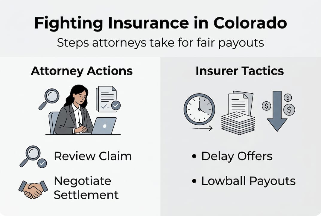 Infographic showing attorney and insurer steps
