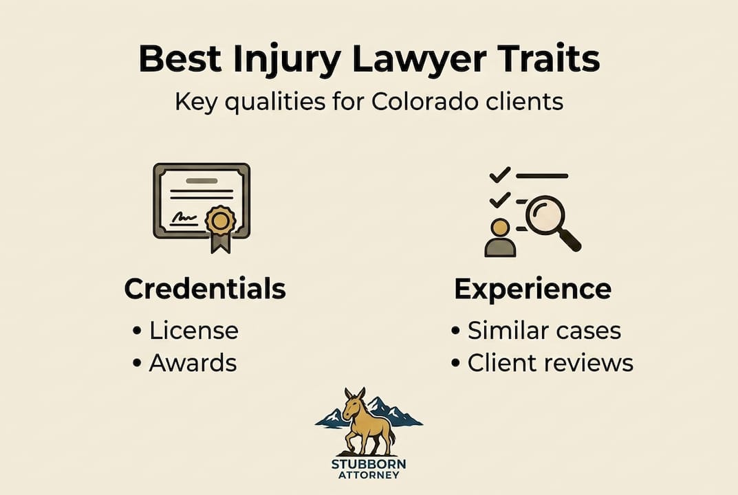 Infographic of top injury lawyer qualities