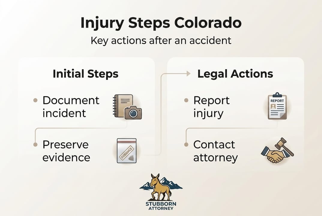 Steps to take after injury infographic