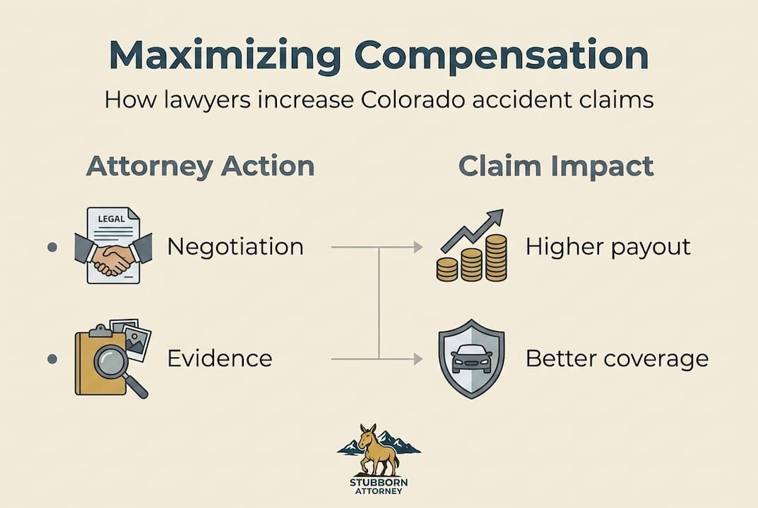 Infographic showing attorney actions and claim impact