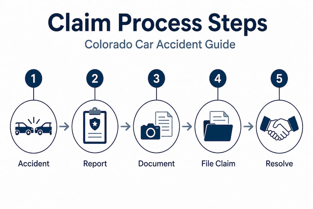 Infographic outlining Colorado claim process steps
