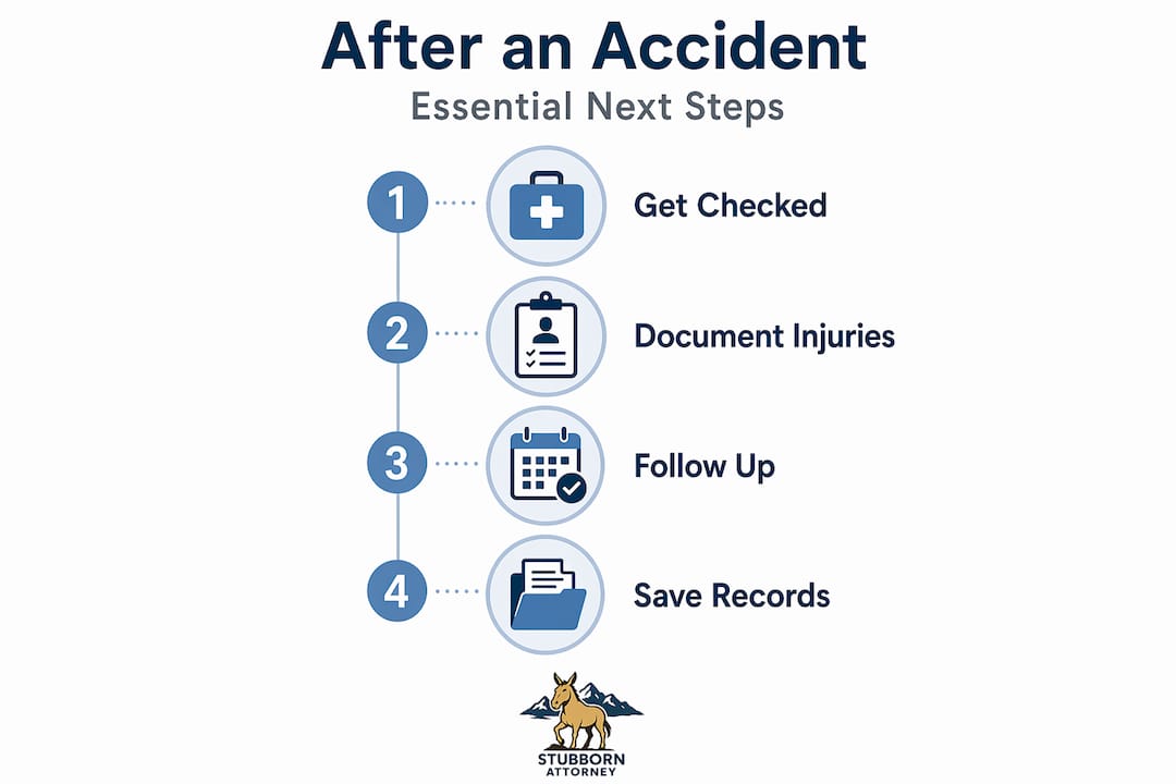 Infographic showing steps to take after an accident