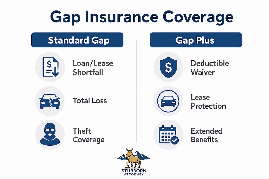 Infographic comparing standard gap vs gap plus coverage
