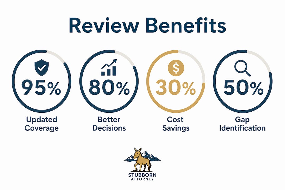 Infographic showing key benefits of accident policy reviews