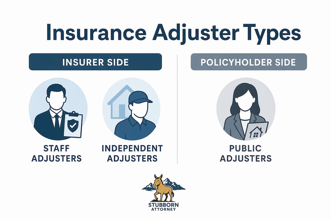 Infographic comparing insurance adjuster types