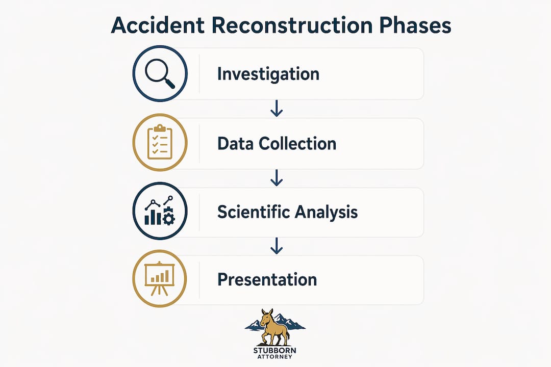 Infographic outlining accident reconstruction phases