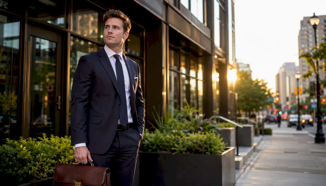 Personal injury lawyer outside courthouse