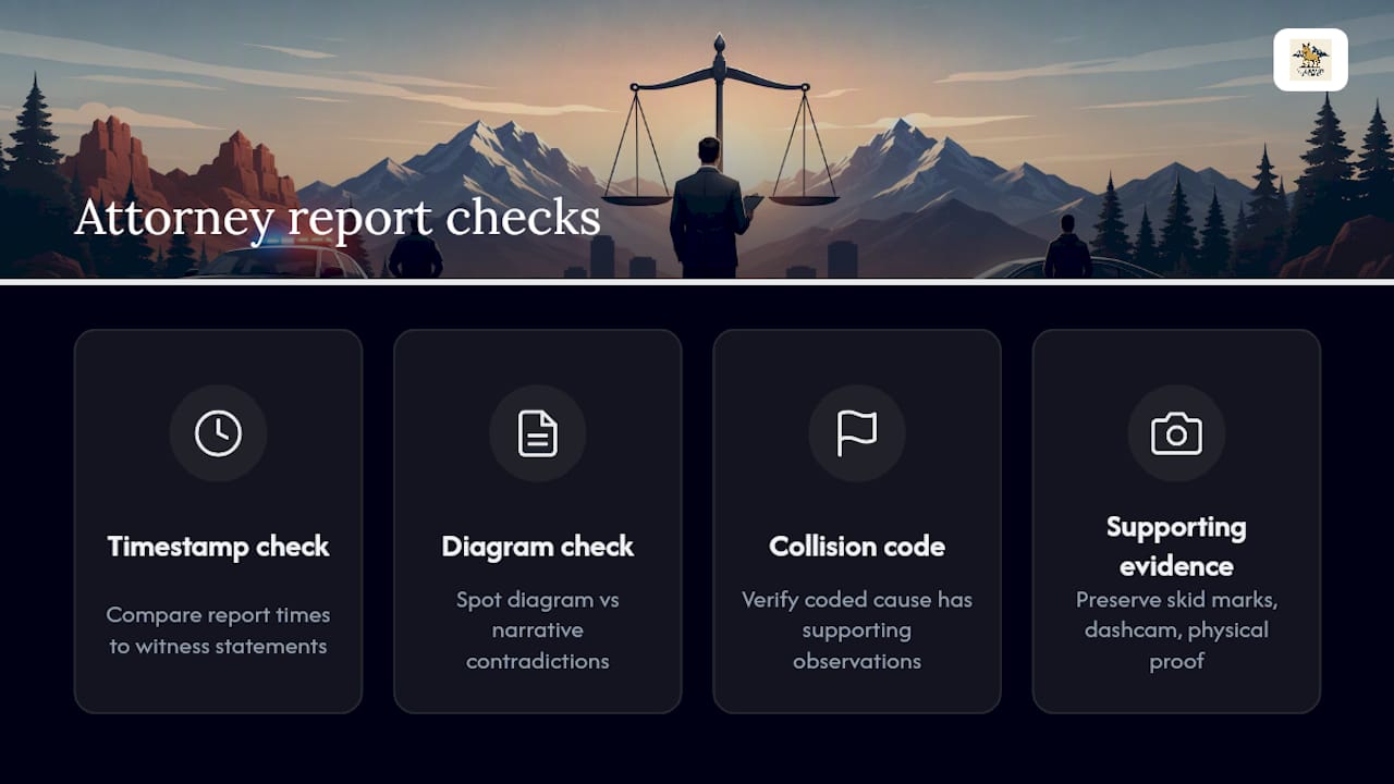 Four attorney checks for crash reports