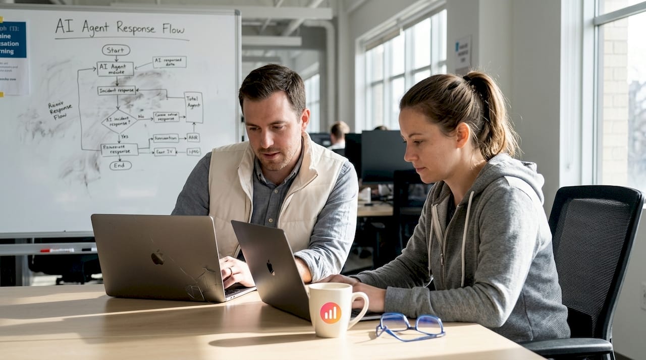 IT team reviewing AI incident workflow