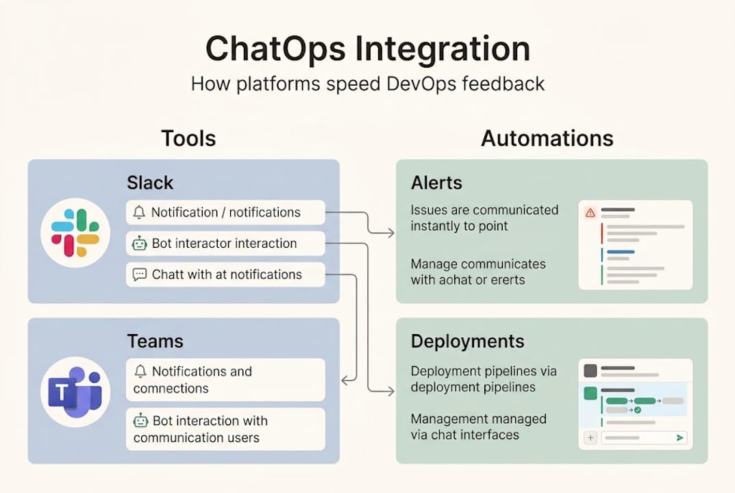 Infographic on ChatOps tools and automation