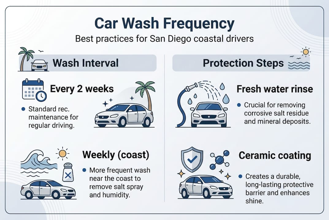 Infographic showing San Diego car wash frequency