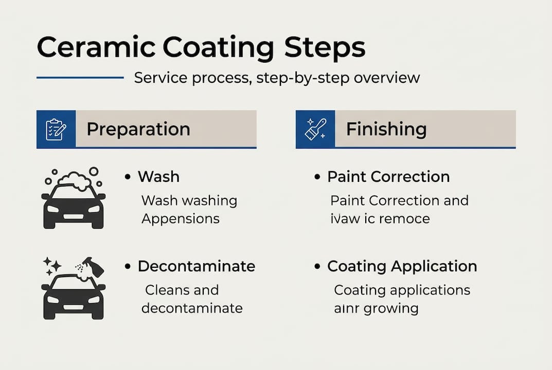 Infographic showing ceramic coating service steps