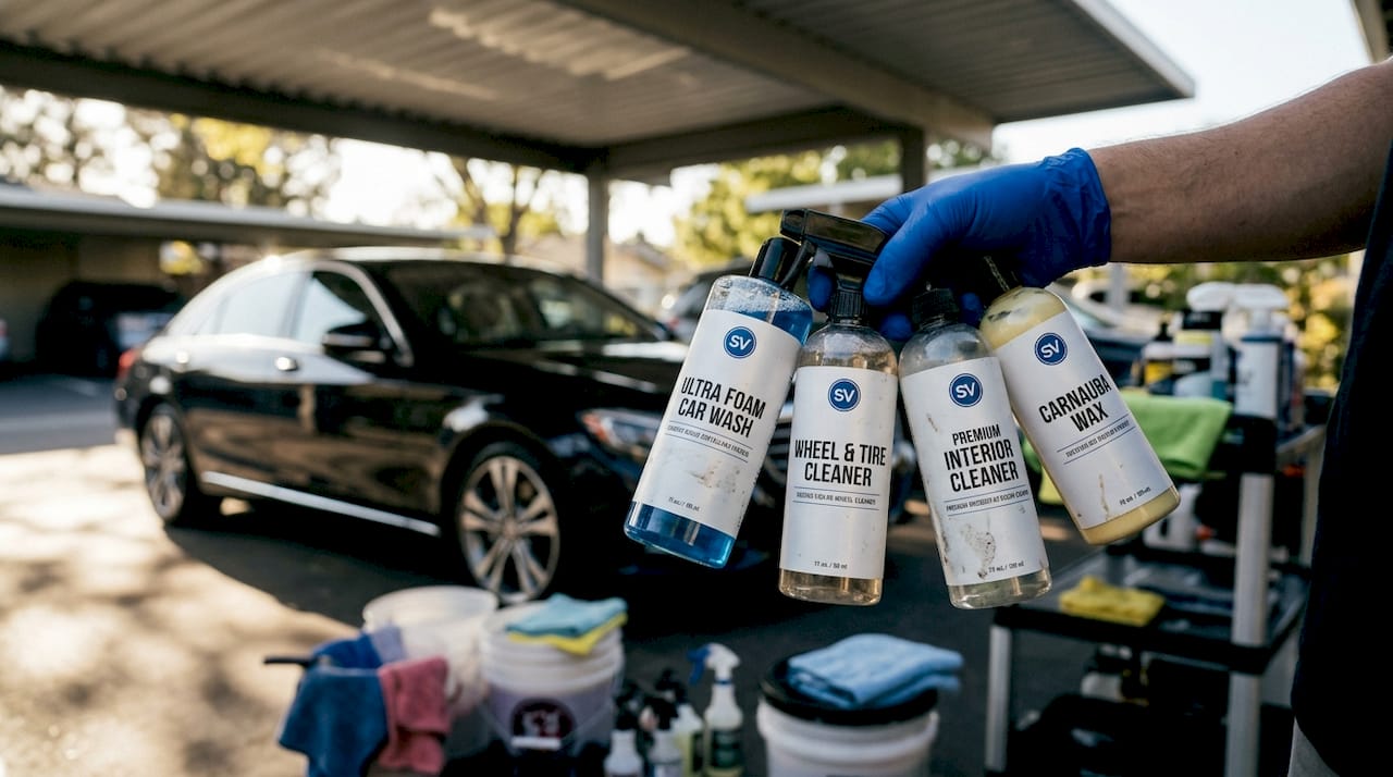 Selection of car detailing product categories