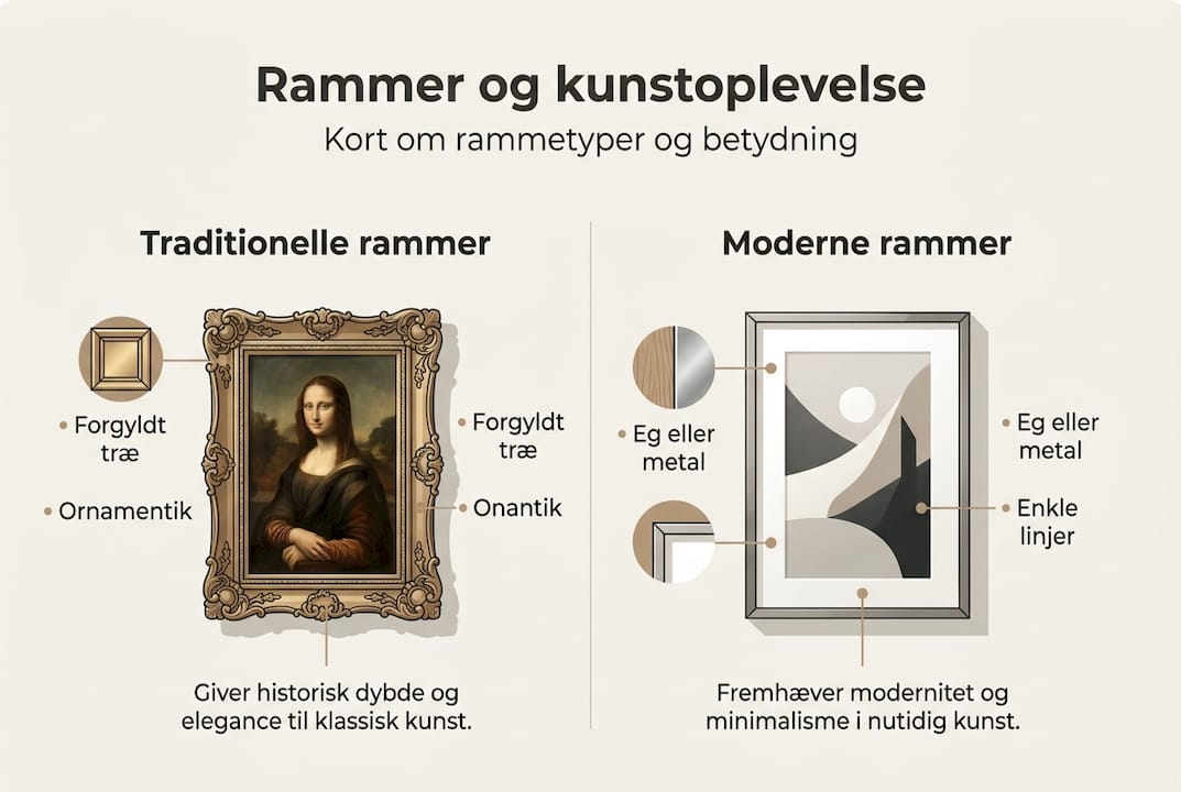Oversigt over forskellige rammetyper og deres visuelle karakteristika