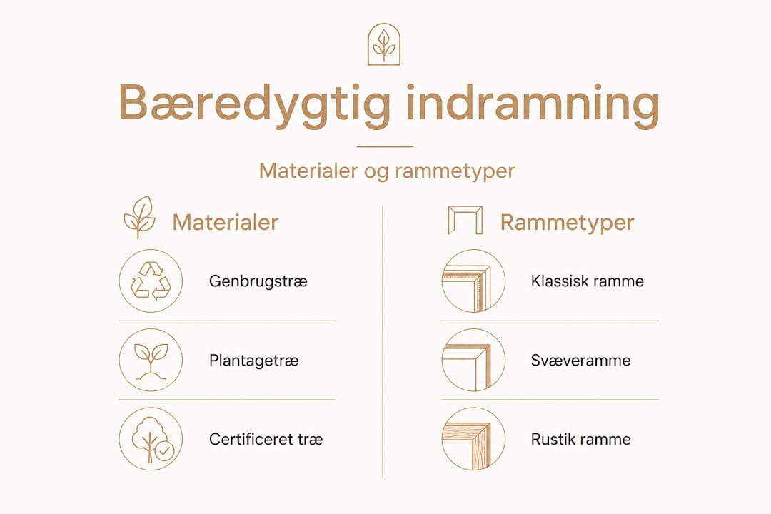 Oversigt over materialer og forskellige typer rammer