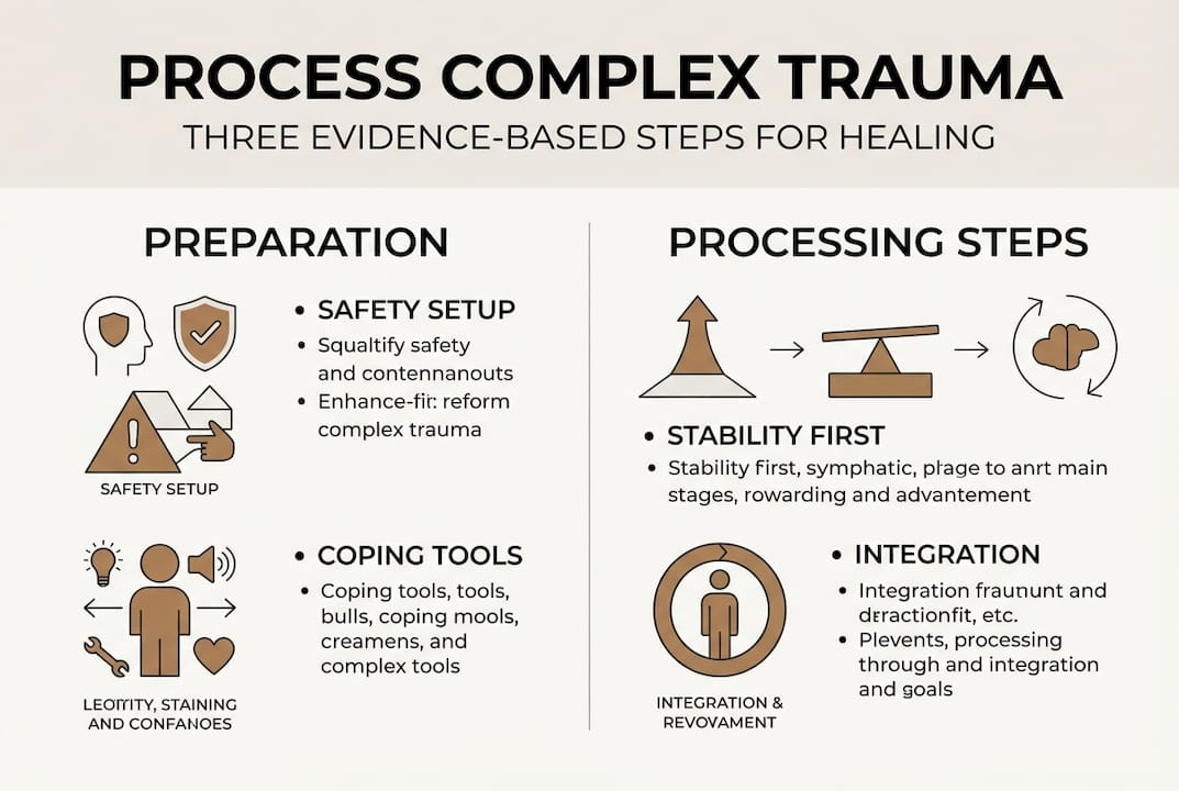 Infographic three steps for trauma processing