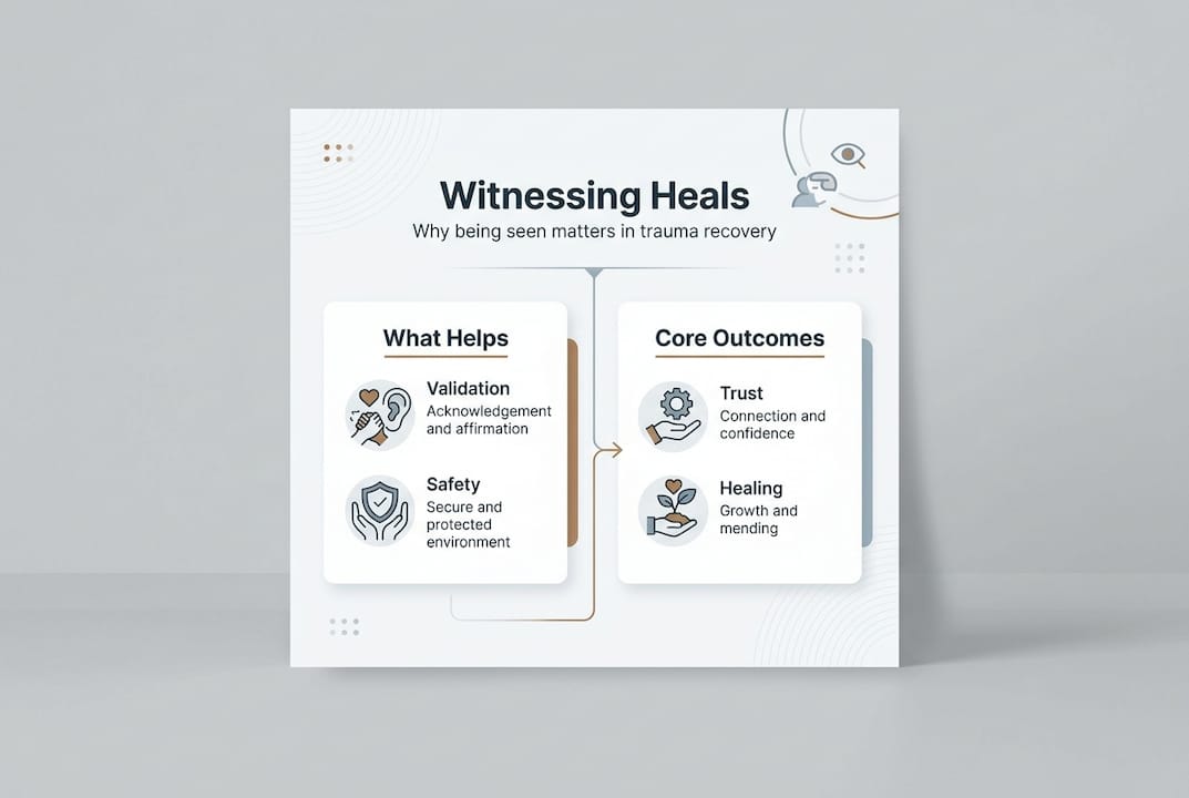 Infographic about witnessing’s role in trauma recovery