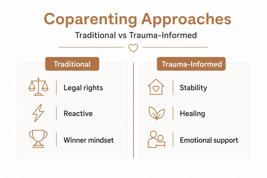 Infographic comparing coparenting approaches