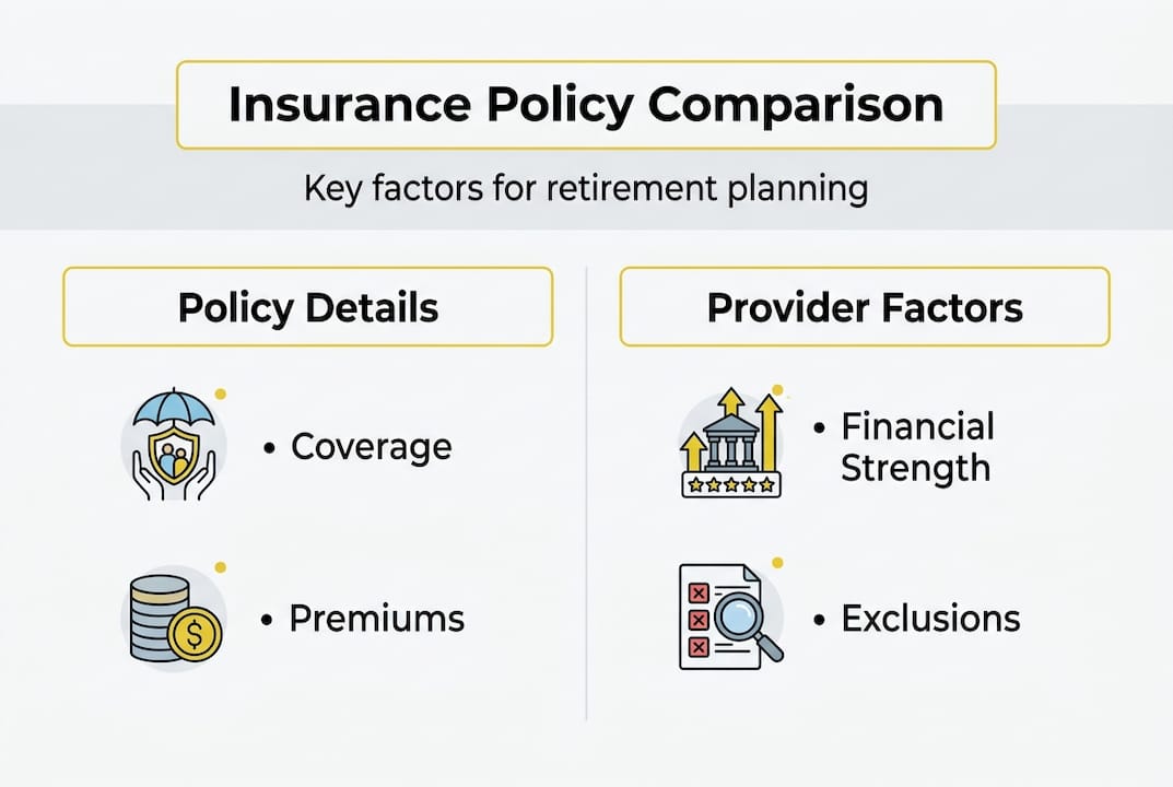 Infographic of key insurance comparison factors
