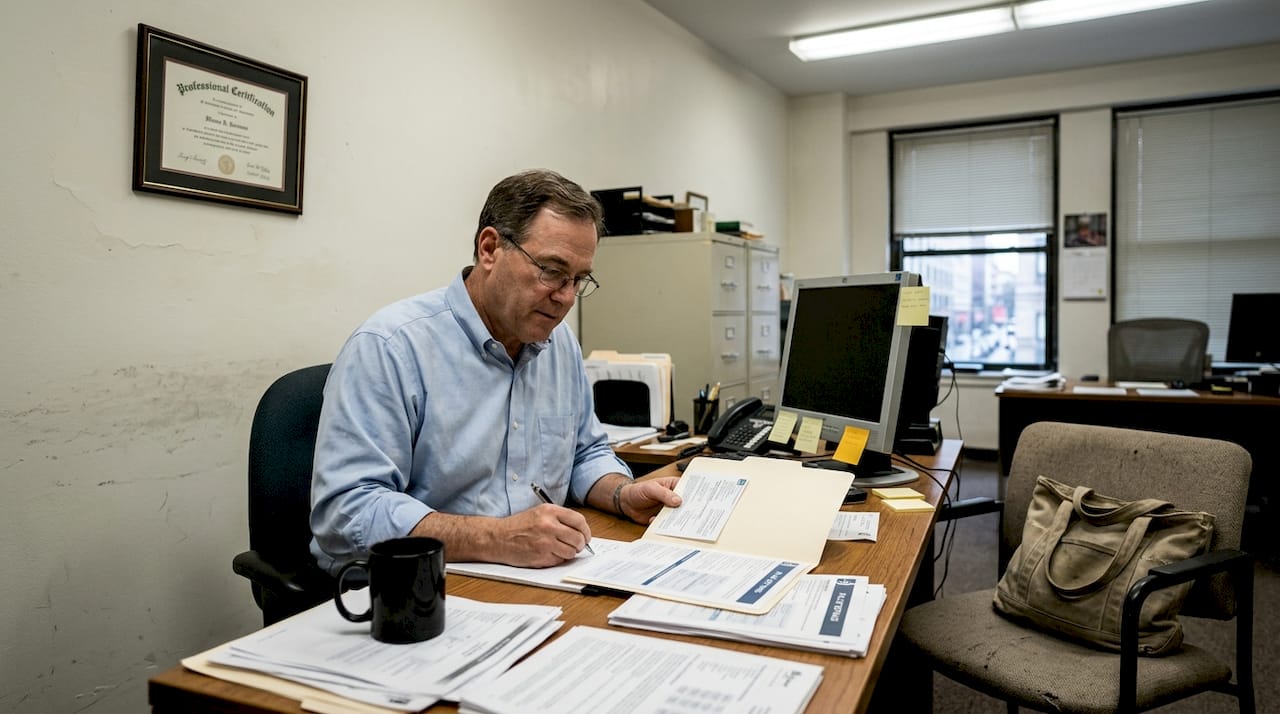 Insurance advisor reviewing health coverage options