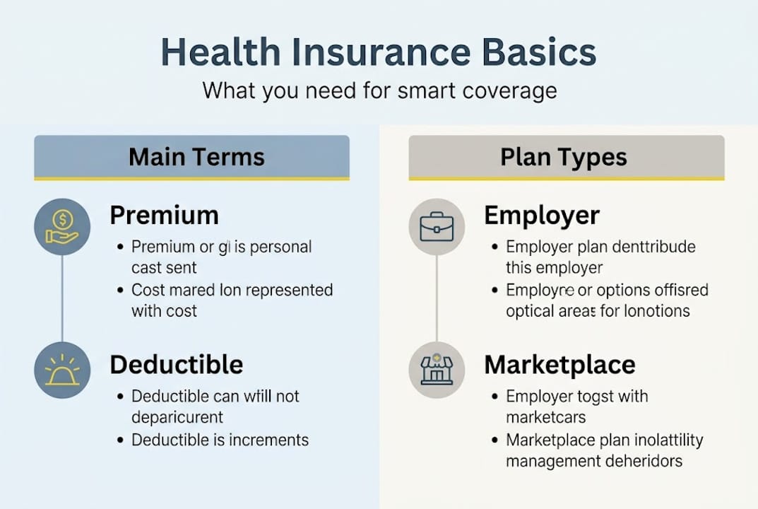 Infographic explains health insurance basics and terms