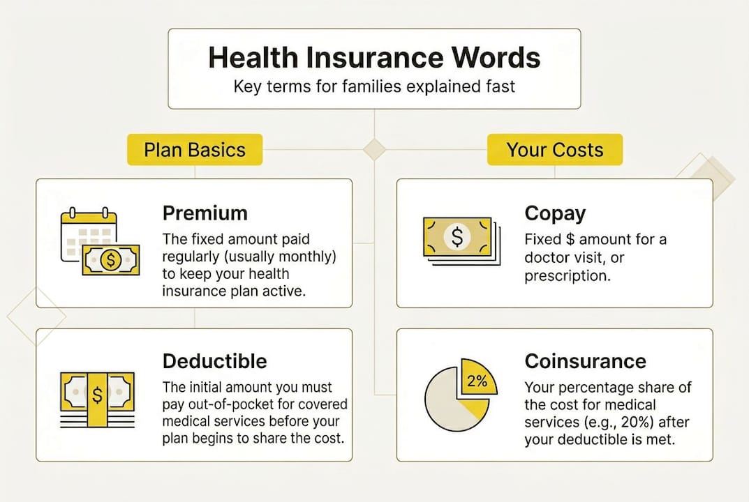 Infographic for health insurance terms glossary