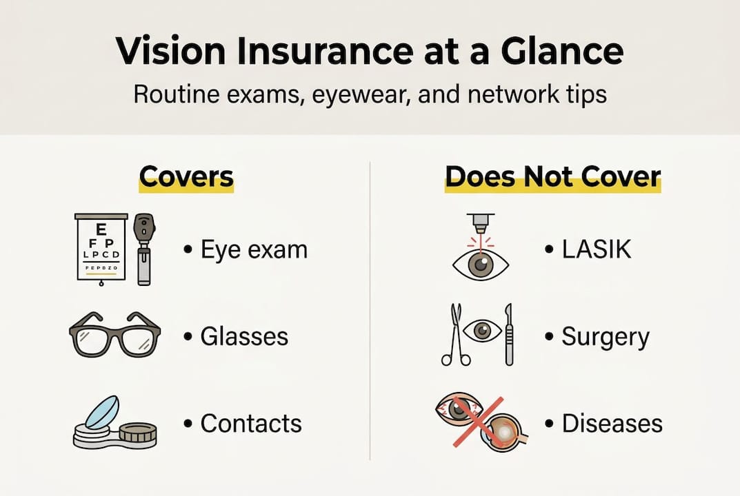 Infographic showing vision insurance basics