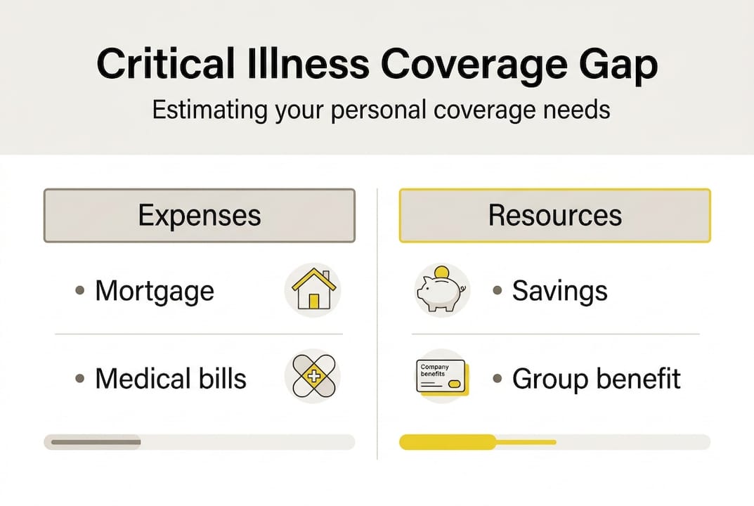 Infographic showing critical illness coverage gap
