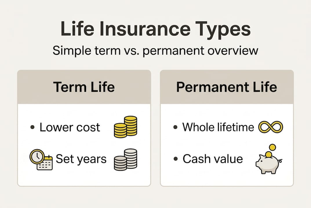 Infographic comparing term and permanent life insurance