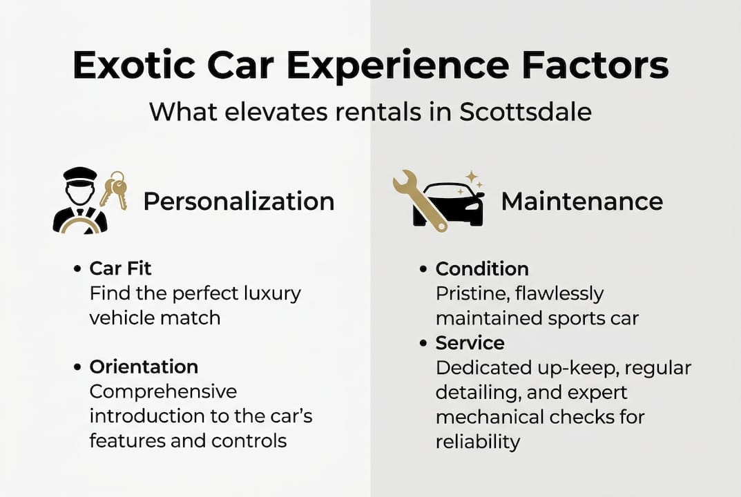 Infographic showing car rental experience elements