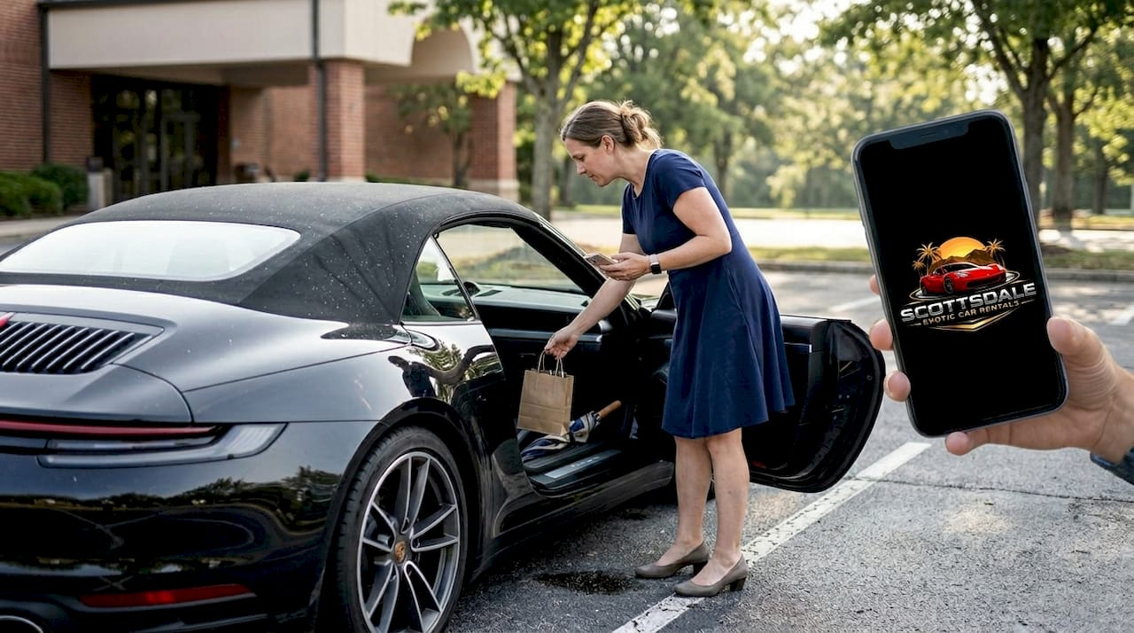 Preparing rental car for event arrival
