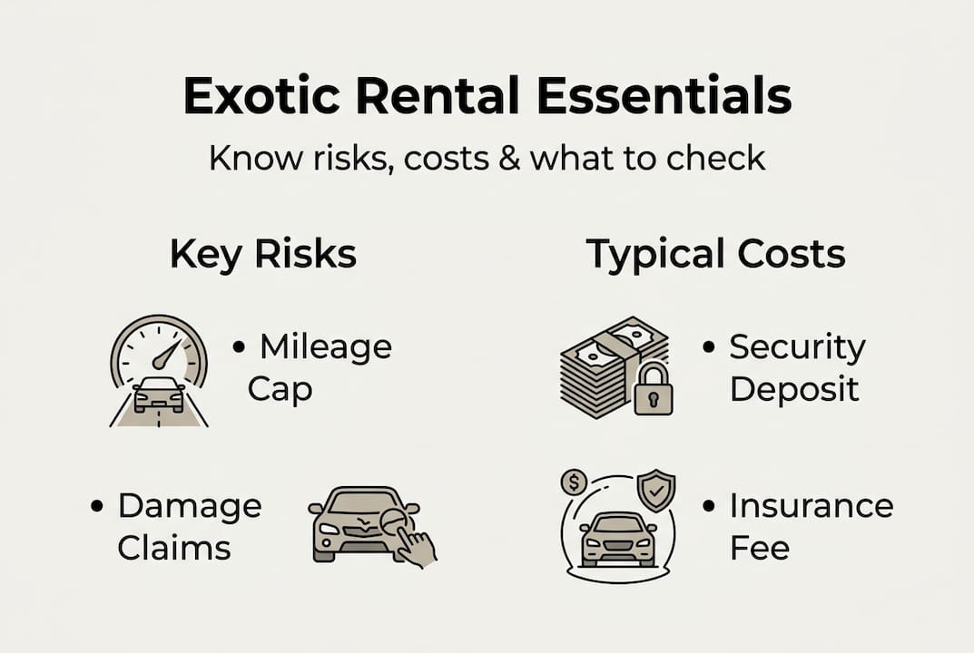 Infographic on exotic rental risks and costs